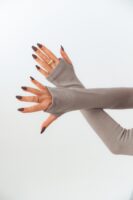 Likralı Parmak Detaylı V Yaka Body