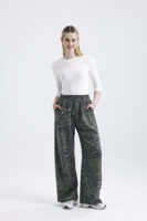 Desenli Tencel Pantolon