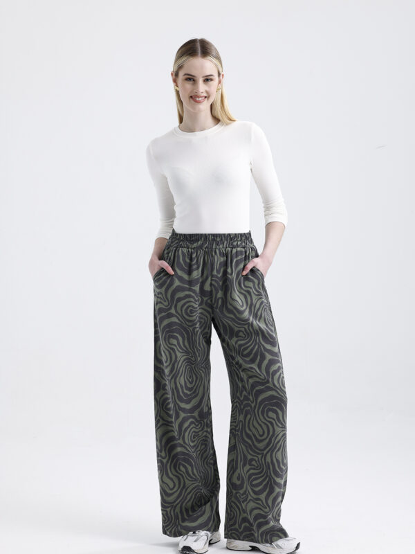 Desenli Tencel Pantolon