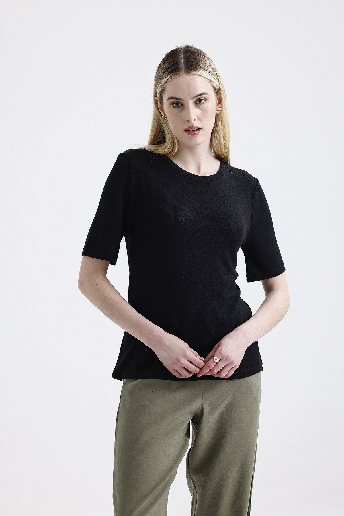 Bisiklet Yaka Triko T-shirt