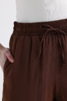 Modal Büzgülü Pantolon 'DARK BROWN'