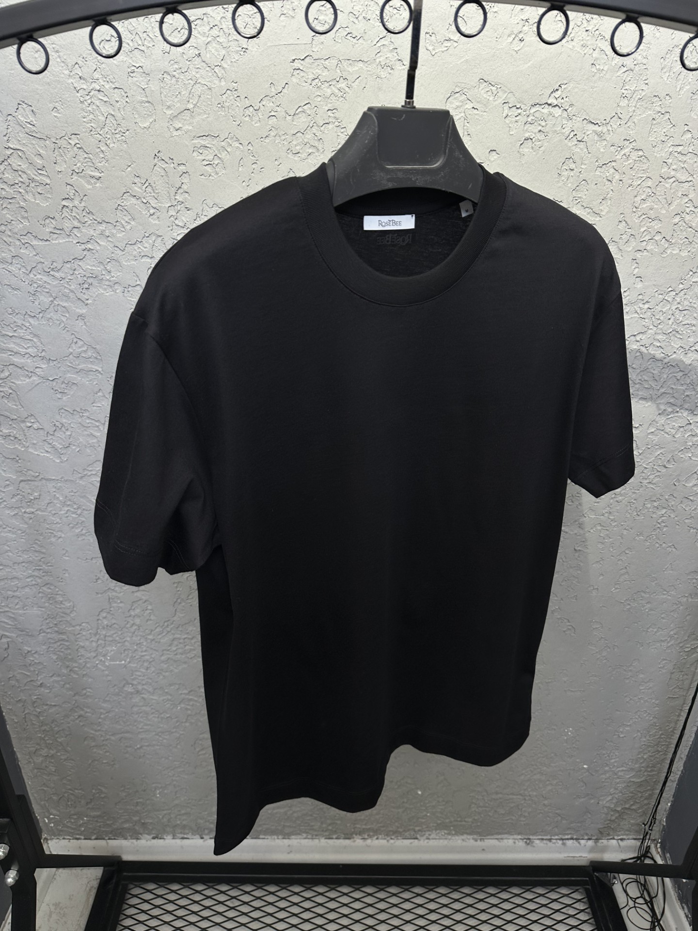 ROSE BLACK Sıfır Yaka Basic T-shirt
