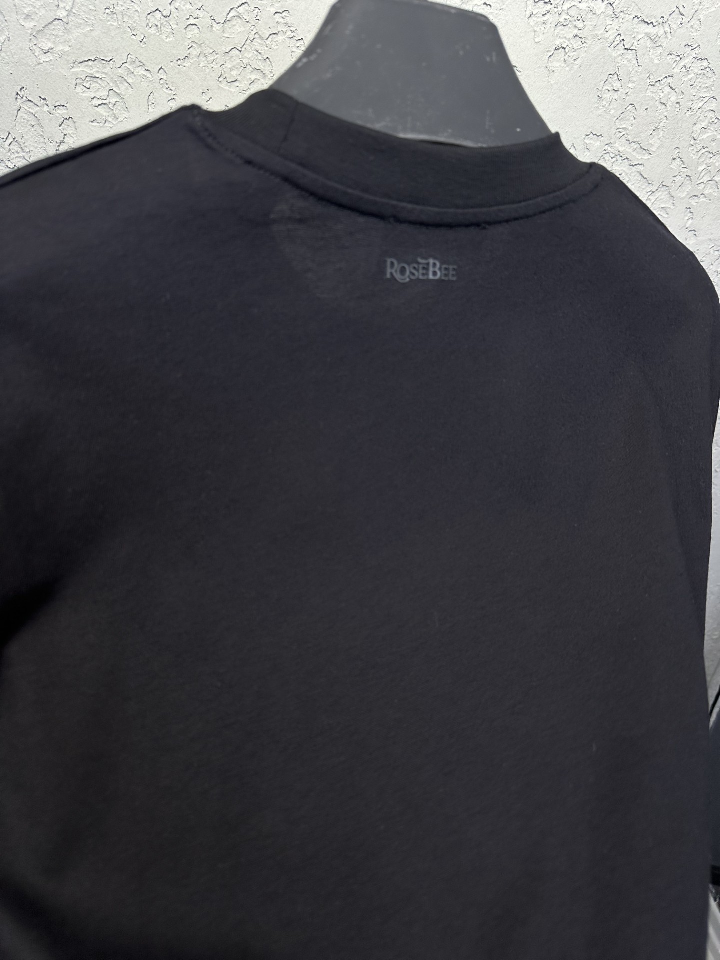 ROSE BLACK Sıfır Yaka Basic T-shirt
