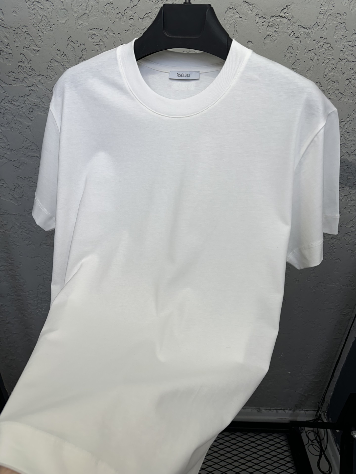 ROSE ECRU Sıfır Yaka Basic T-shirt