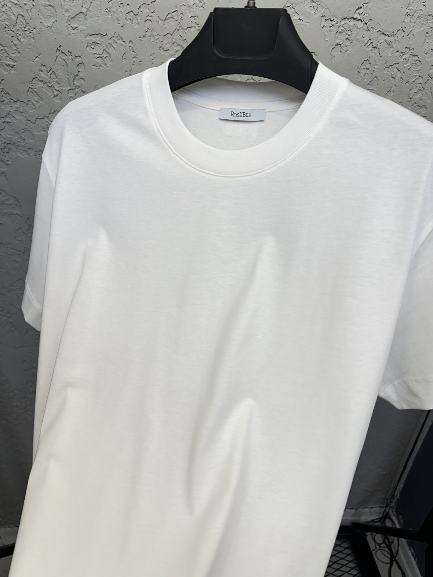 ROSE ECRU Sıfır Yaka Basic T-shirt