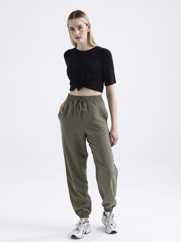 Modal Büzgülü Pantolon 'OLIVE DRAP'